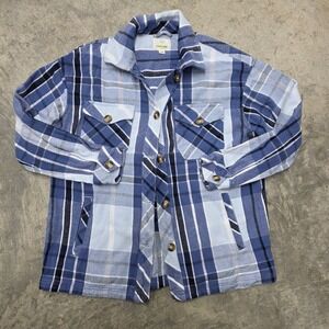Offline by Aerie Plaid Button Up Shirt‎ Jacket Blue White XS